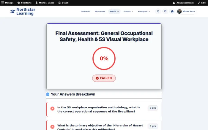 Final Assessment: General Occupational Safety, Health & 5S Visual Workplace