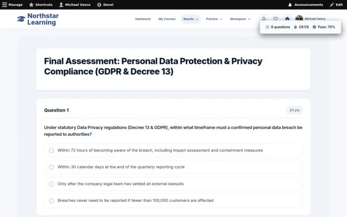 Final Assessment: Personal Data Protection & Privacy Compliance (GDPR & Decree 13)