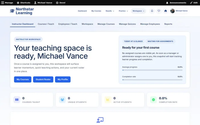Your teaching space is ready, Michael Vance