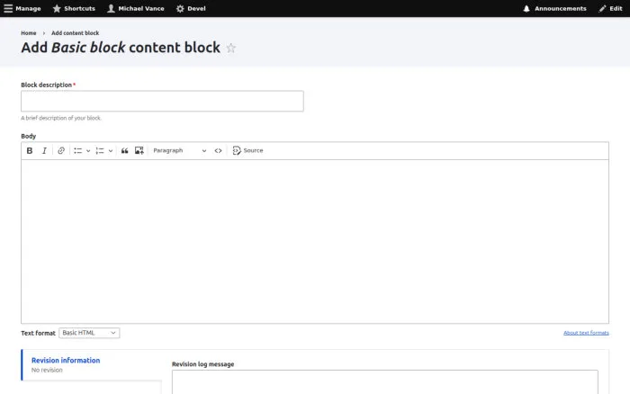 Add Basic block content block