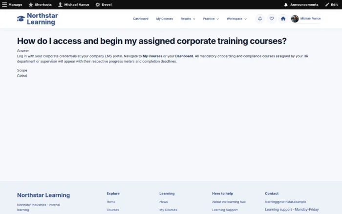 How do I access and begin my assigned corporate training courses?