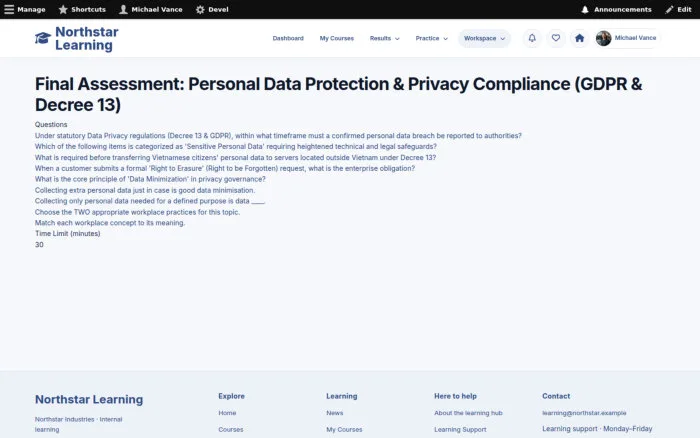 Final Assessment: Personal Data Protection & Privacy Compliance (GDPR & Decree 13)