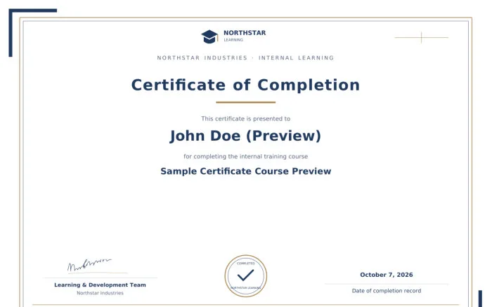 Preview Certificate Template