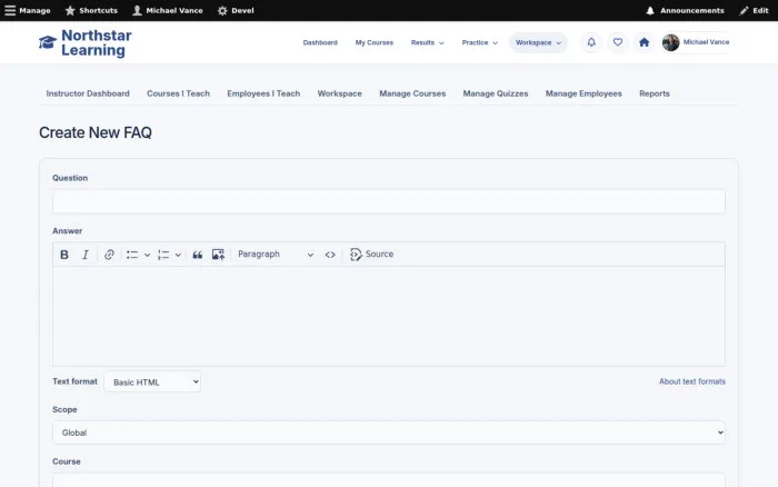 Create New FAQ