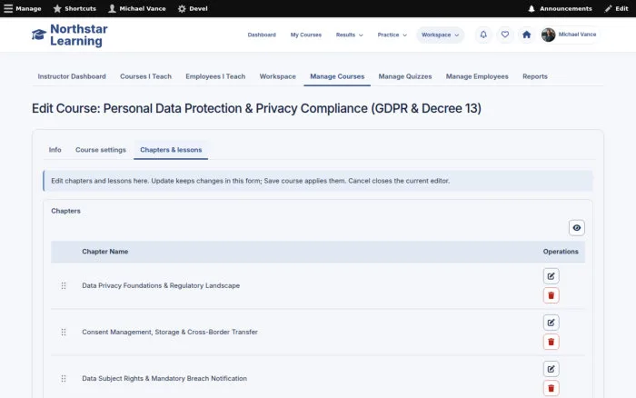 Edit Course: Personal Data Protection & Privacy Compliance (GDPR & Decree 13)