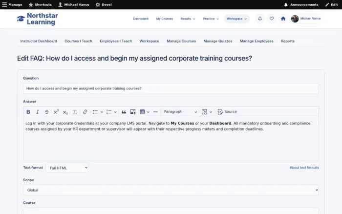 Edit FAQ: How do I access and begin my assigned corporate training courses?