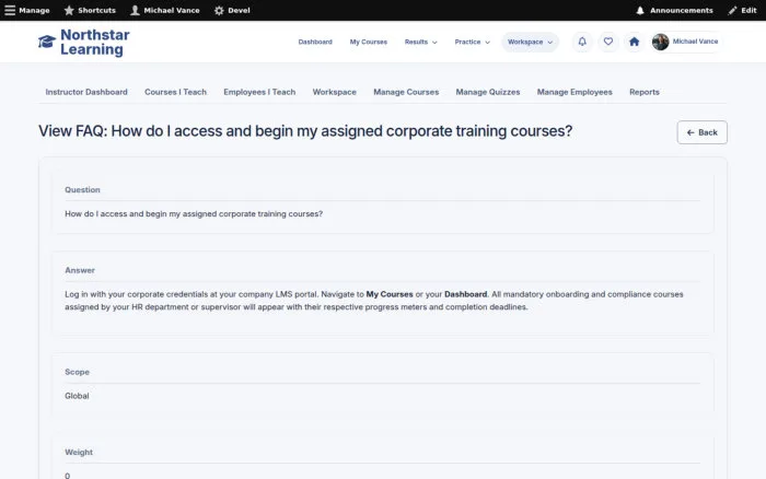 View FAQ: How do I access and begin my assigned corporate training courses?