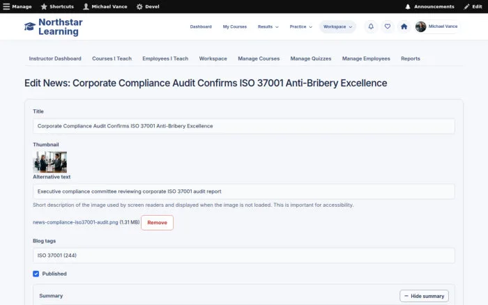 Edit News: Corporate Compliance Audit Confirms ISO 37001 Anti-Bribery Excellence