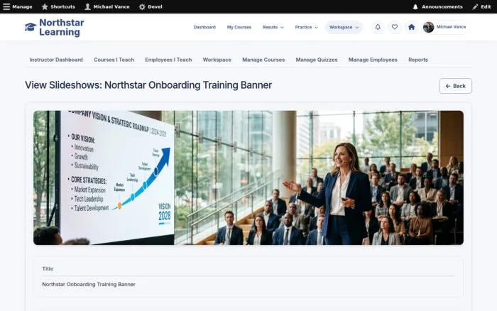 View Slideshows: Northstar Onboarding Training Banner