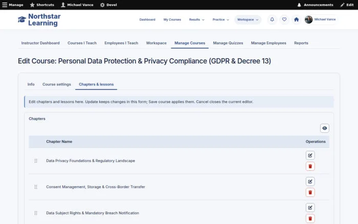 Edit Course: Personal Data Protection & Privacy Compliance (GDPR & Decree 13)