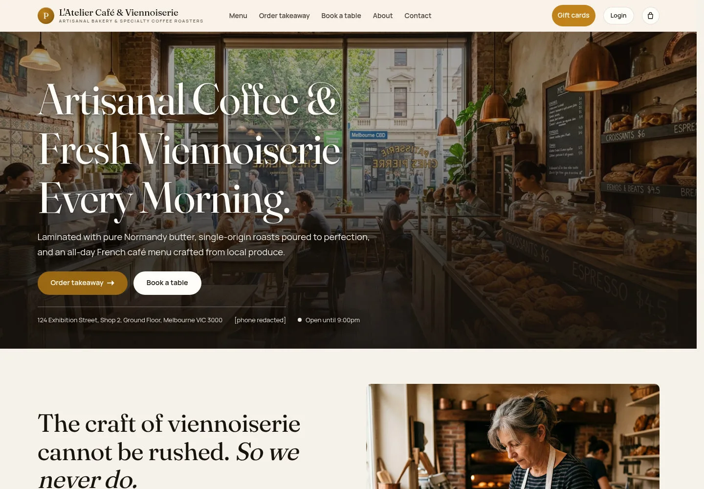 Open the café menu