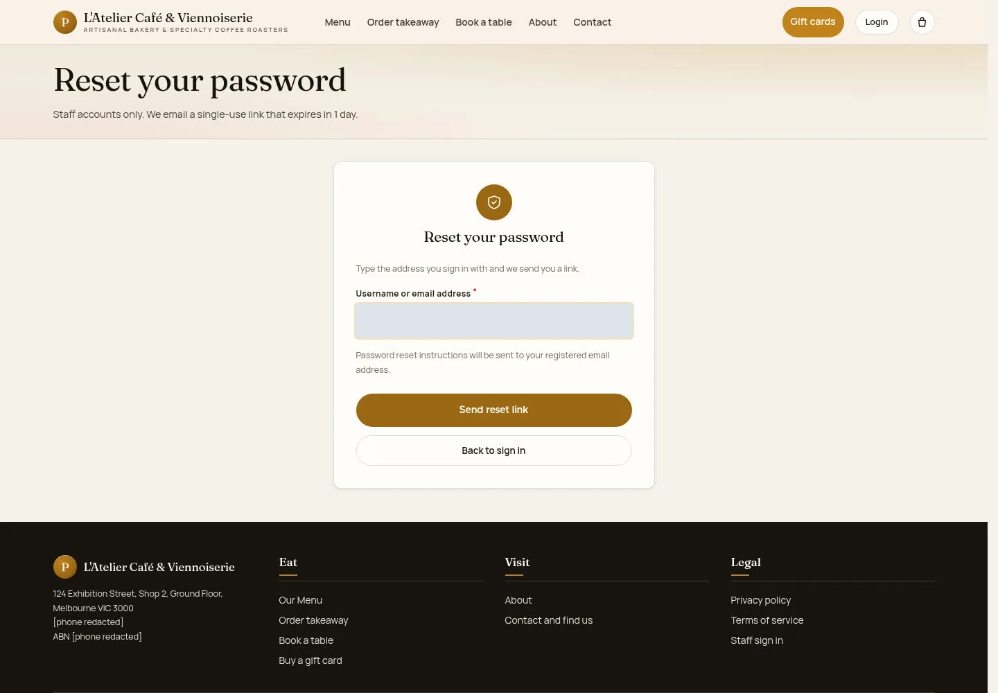 Request password recovery