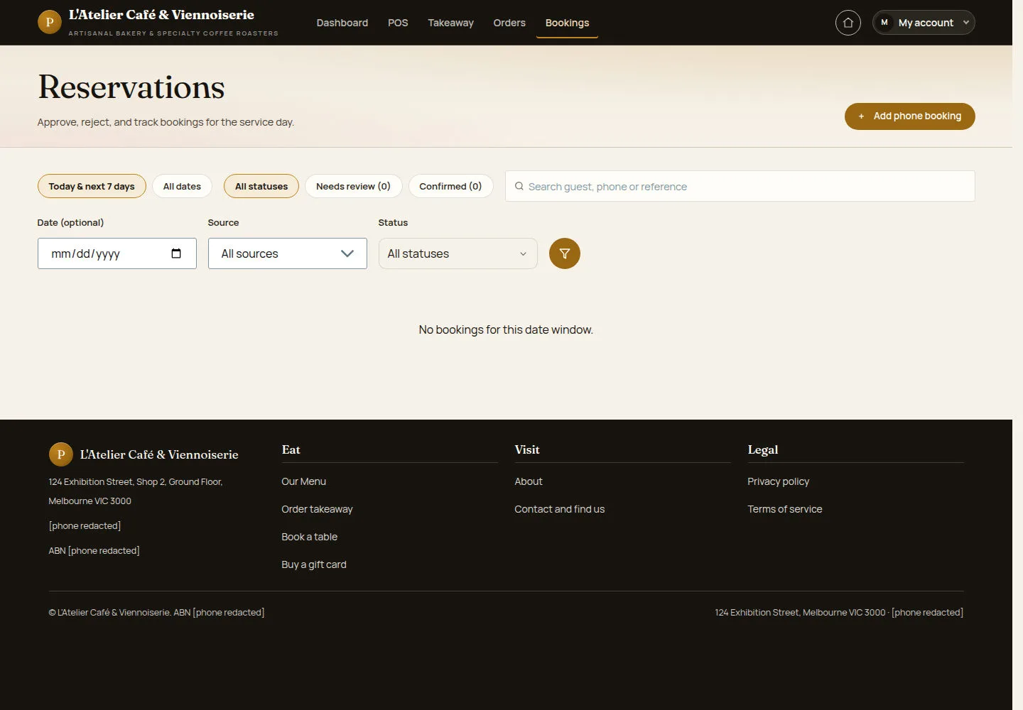 Check the reservation list