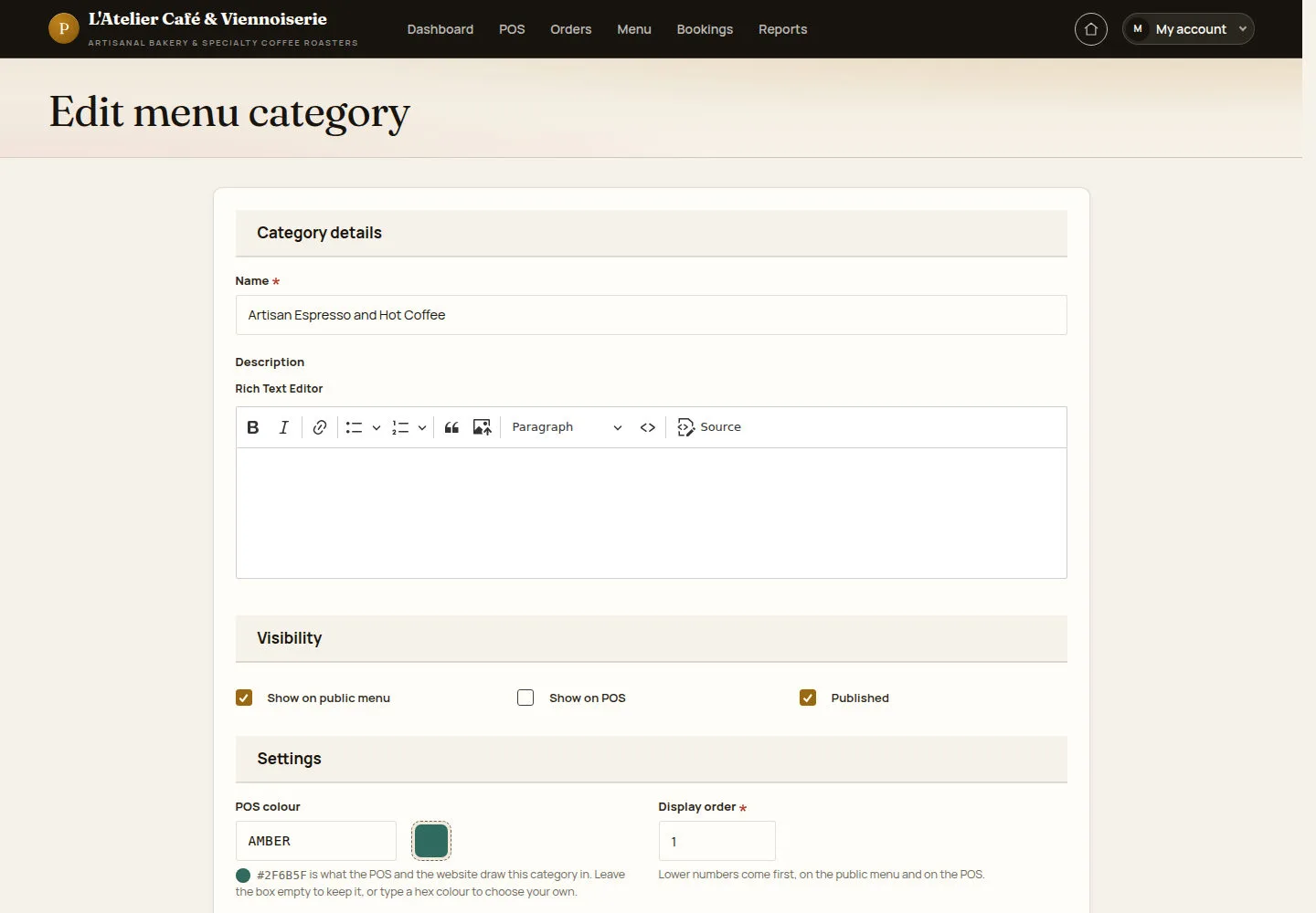 Organise a category