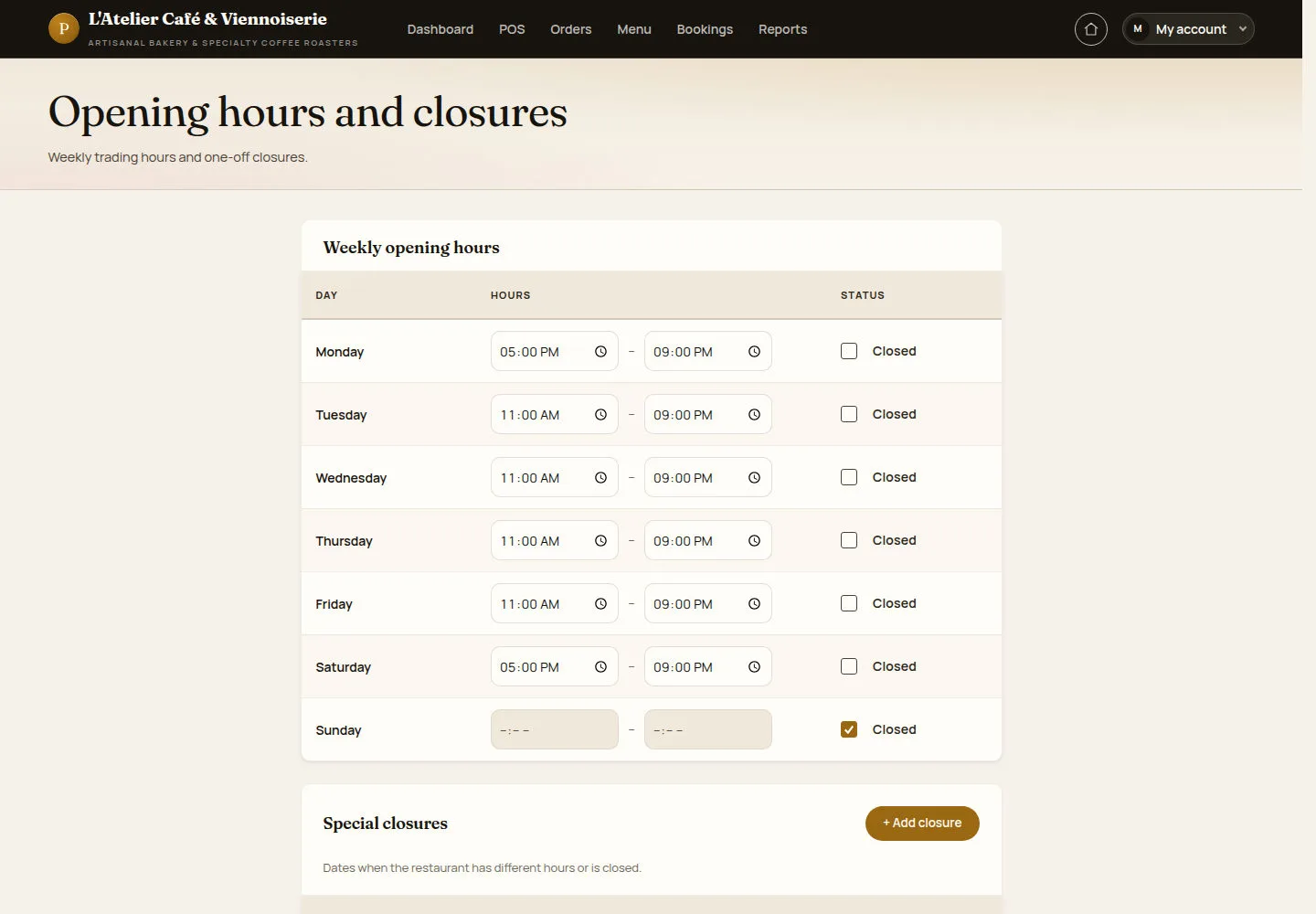 Maintain weekly hours
