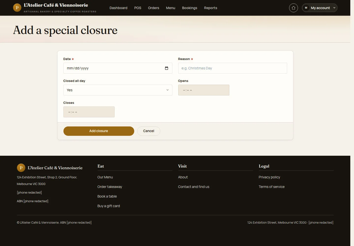 Add a special closure