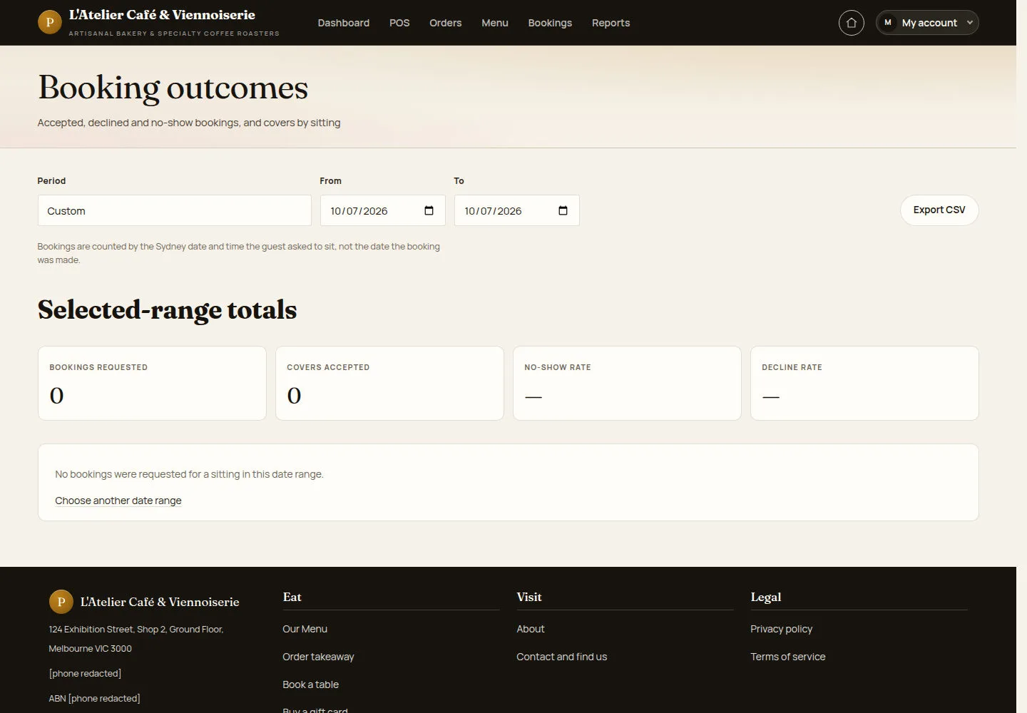 Review booking outcomes
