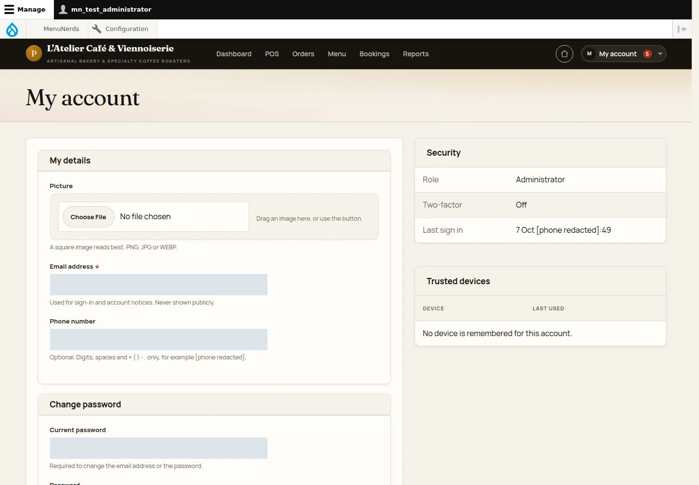 Review your own account