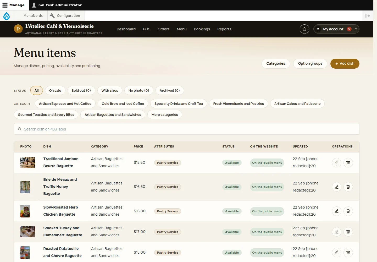 Find menu setup