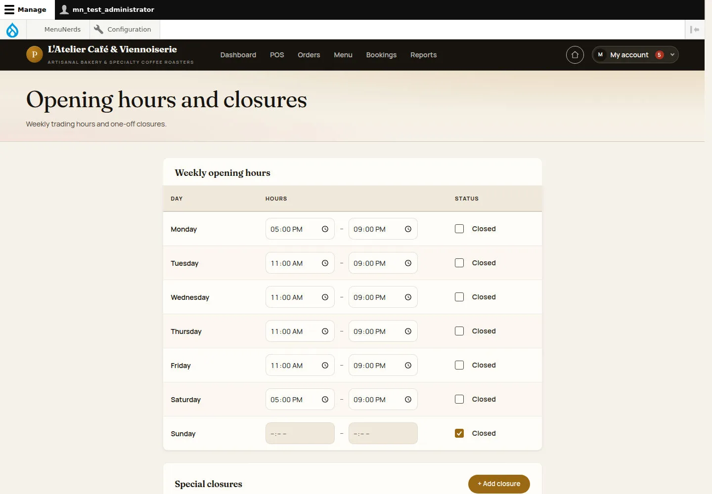 Review the trading schedule