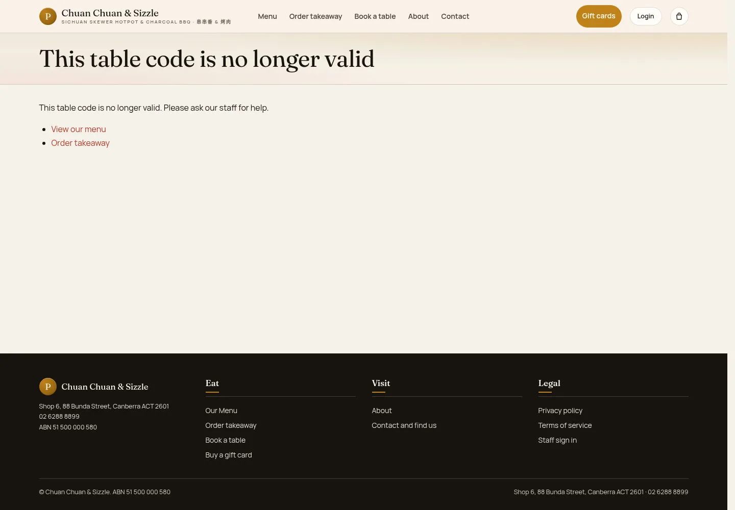 If the code is no longer valid