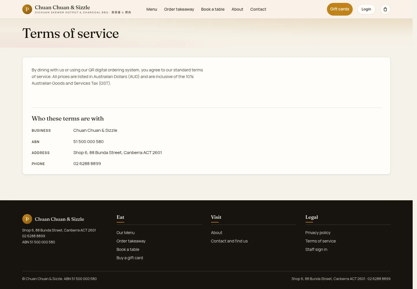 Read the terms of service