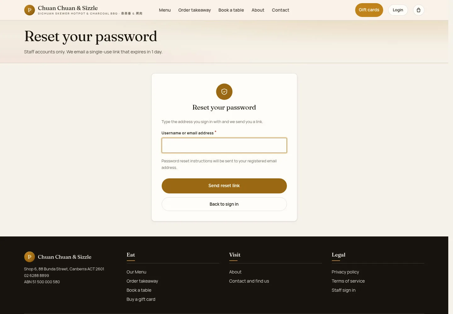 Reset a forgotten password