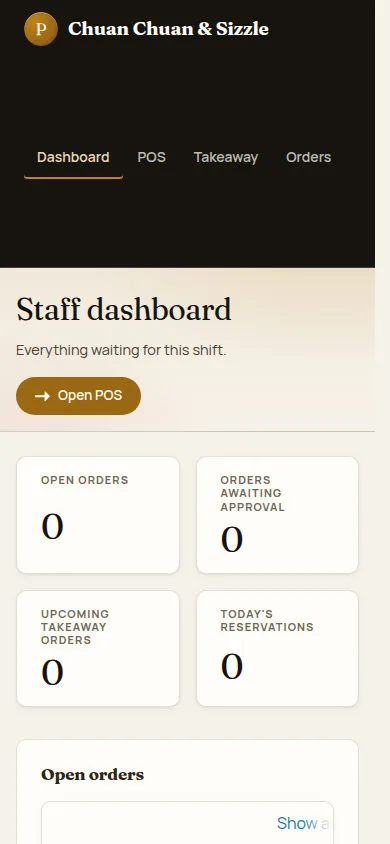 Use the dashboard on a phone