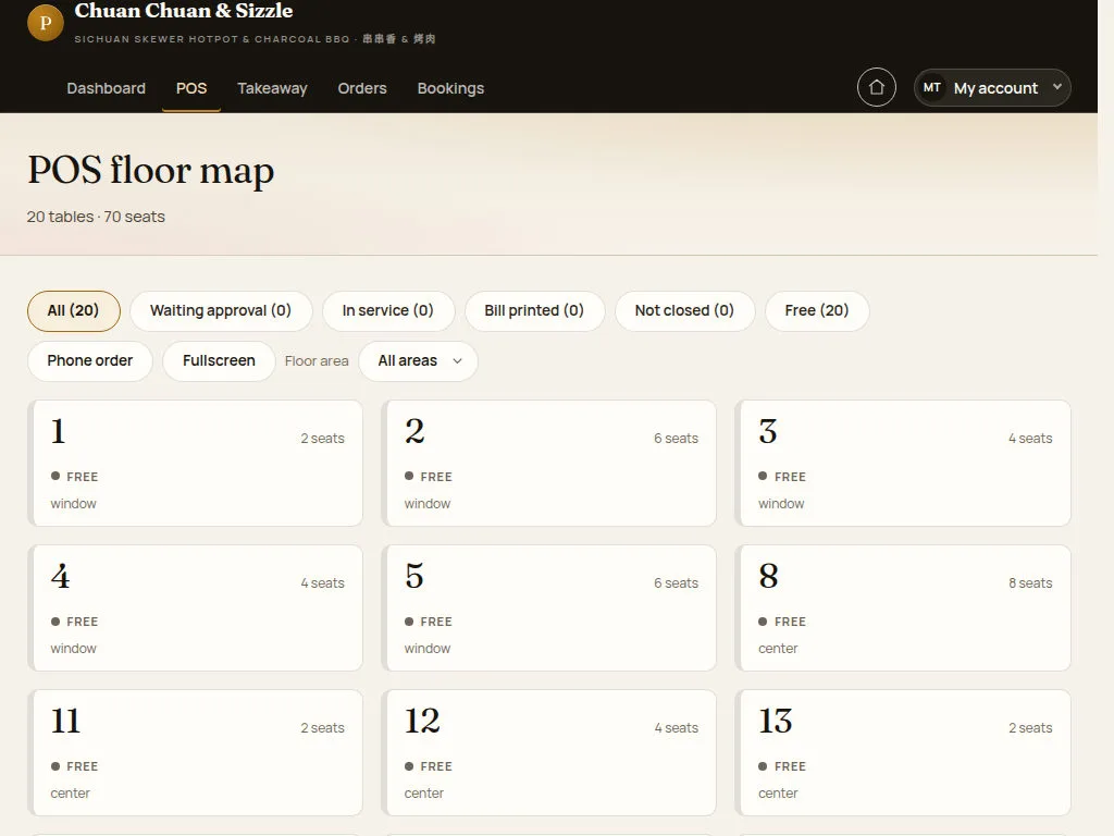 Use the floor map on a tablet
