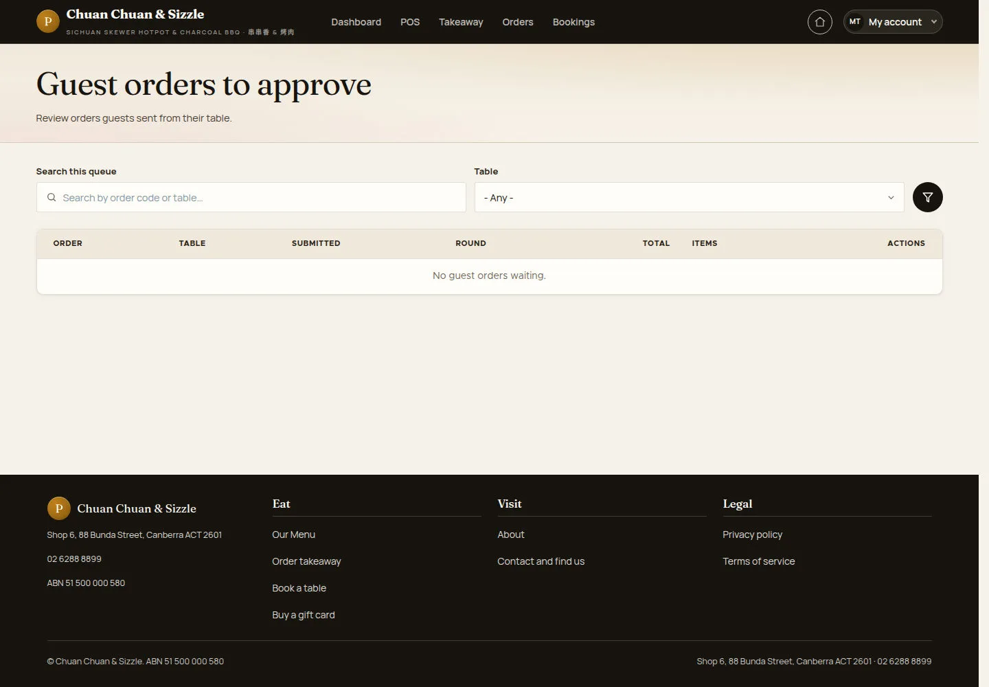 Approve or reject in Guest orders to approve