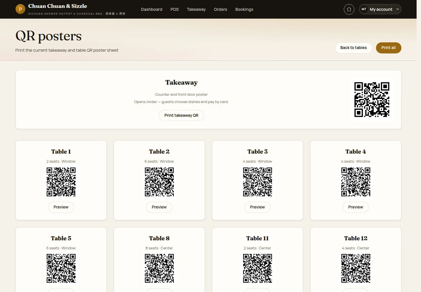 Print the QR posters