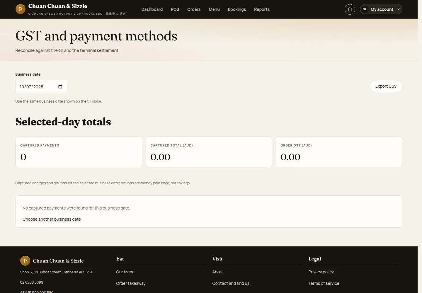 GST and payment methods