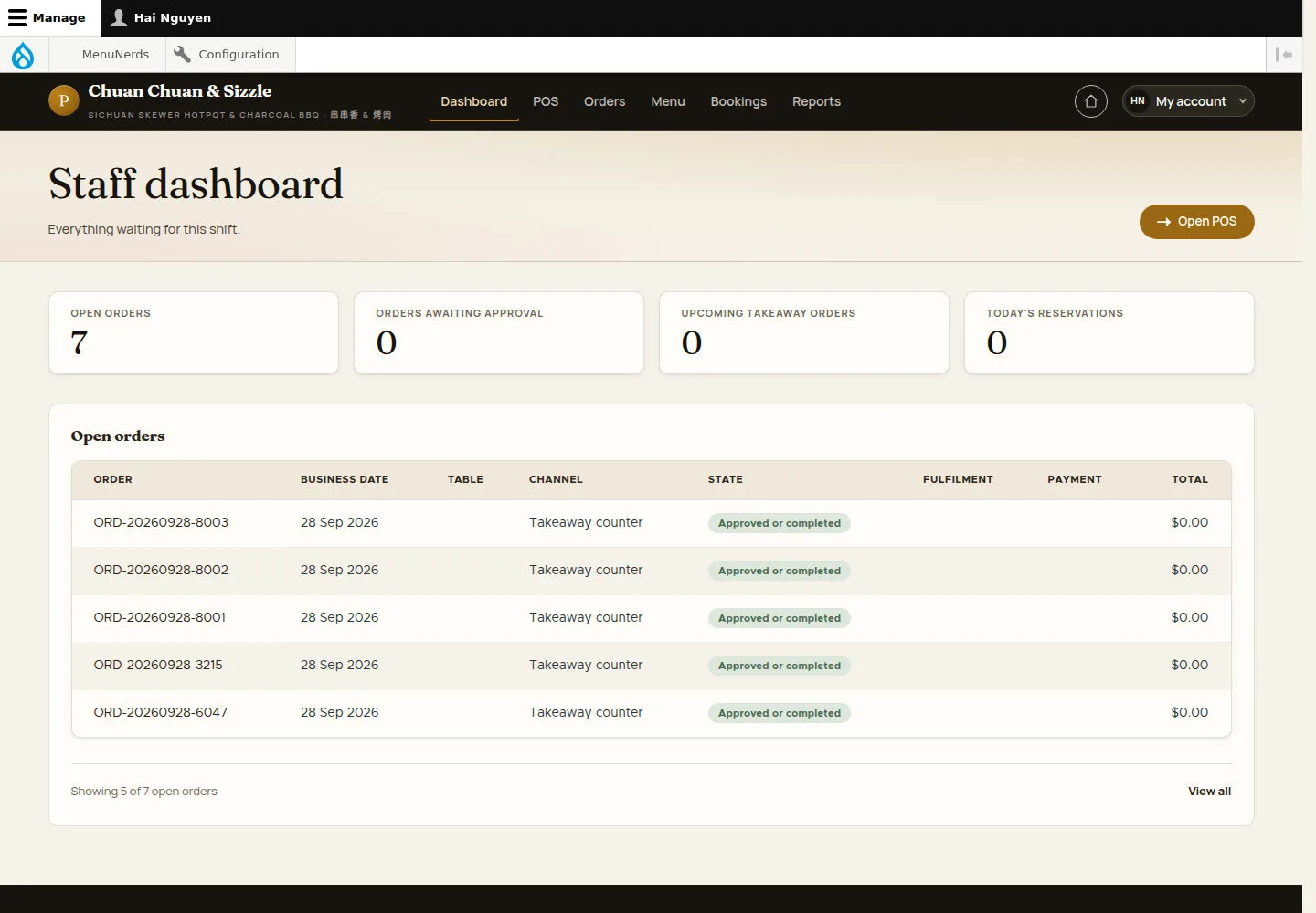 Read the Staff dashboard