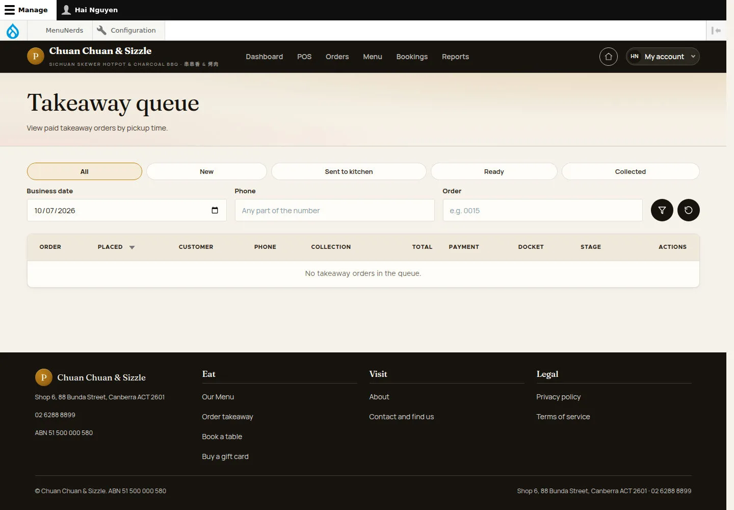 Run the takeaway queue