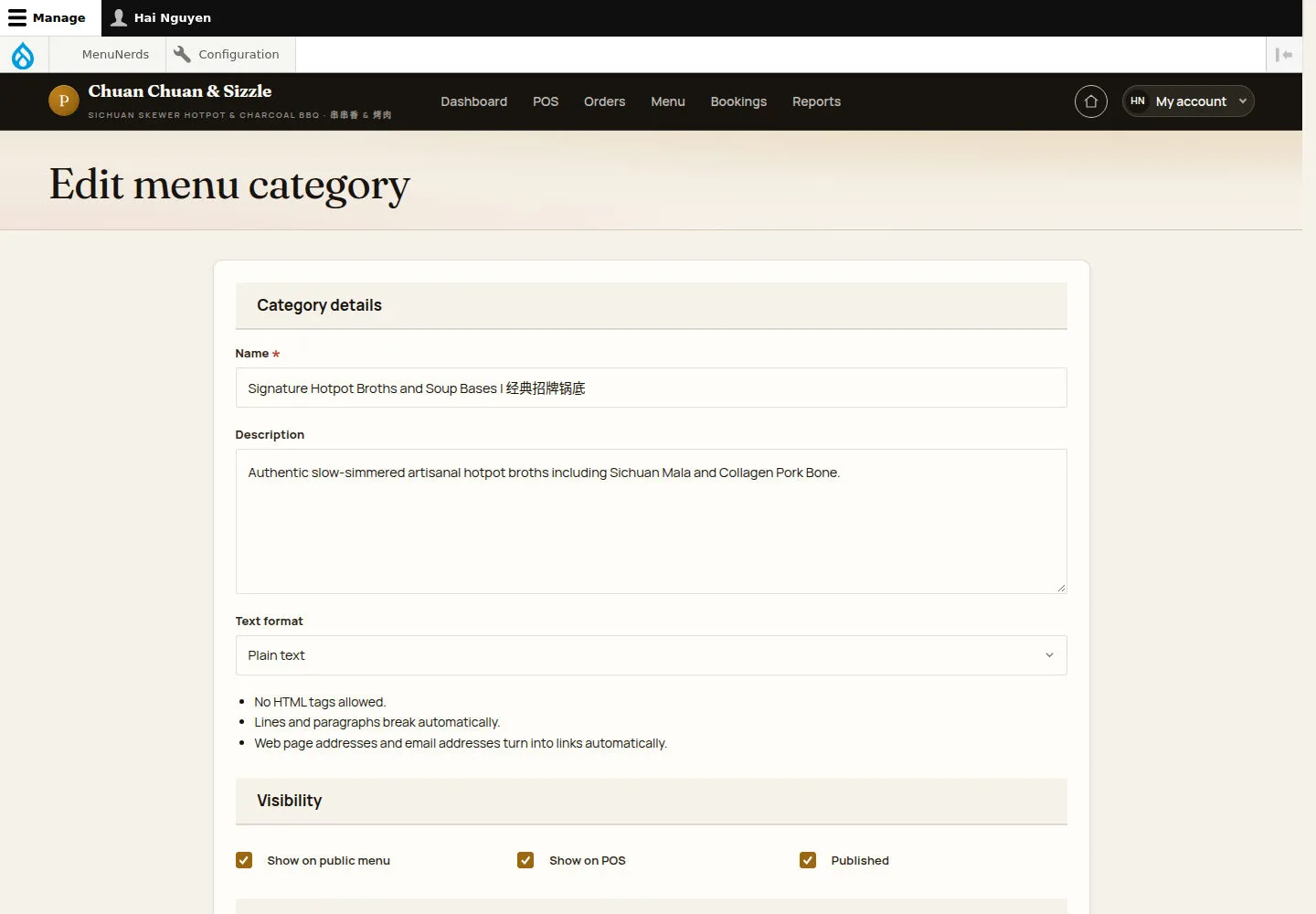 Edit a category