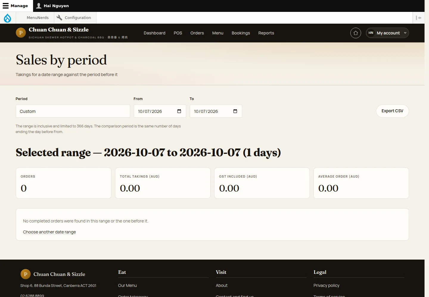 Sales by period
