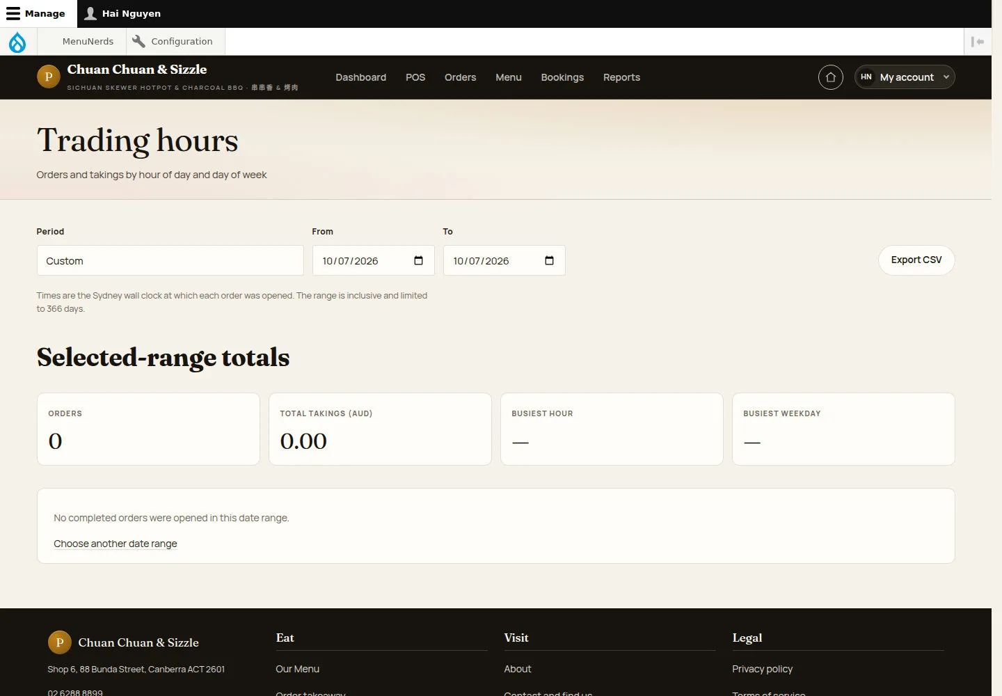 Trading hours