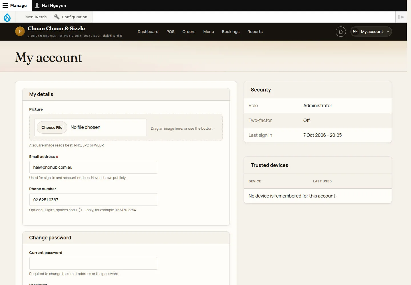 Keep your account up to date