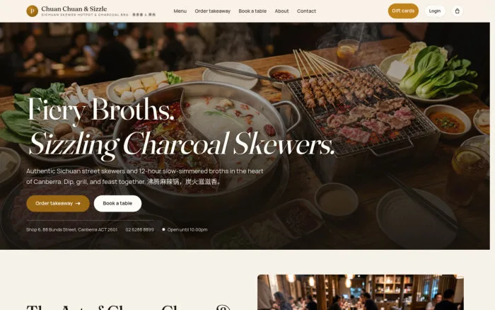 Fiery Broths. Sizzling Charcoal Skewers.