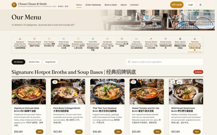 Our Menu