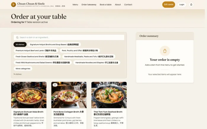 Order at your table