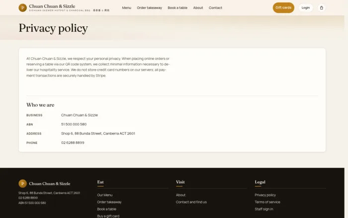 Privacy policy