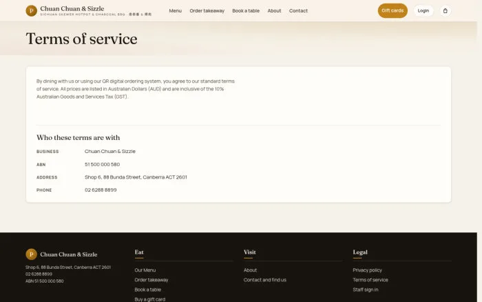 Terms of service