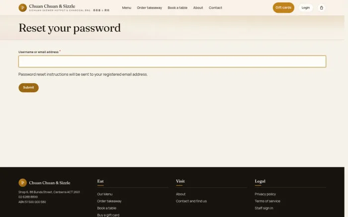 Reset your password