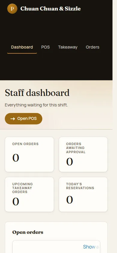 Staff dashboard