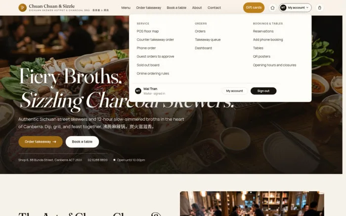 Fiery Broths. Sizzling Charcoal Skewers.