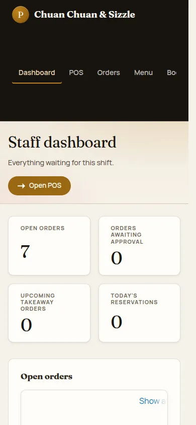 Staff dashboard