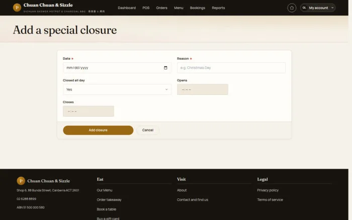 Add a special closure