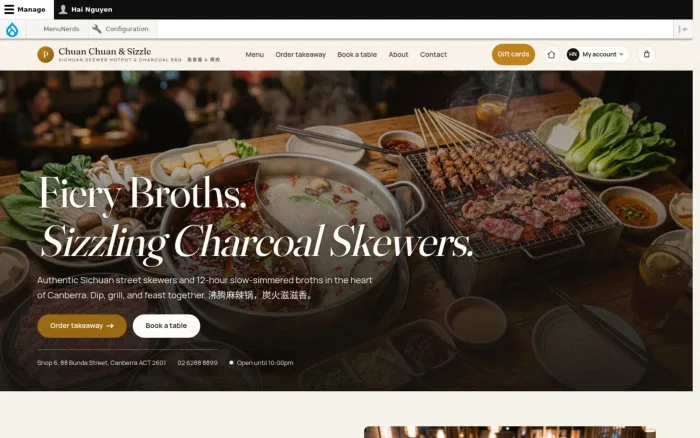 Fiery Broths. Sizzling Charcoal Skewers.
