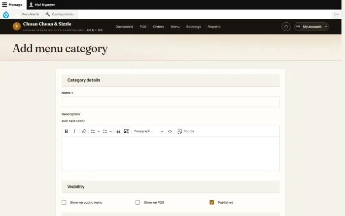 Add menu category
